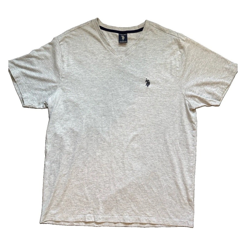 Polo Ralph Lauren Mens Size L Gray V-Neck Short Sleeve T-Shirt Cotton Tee